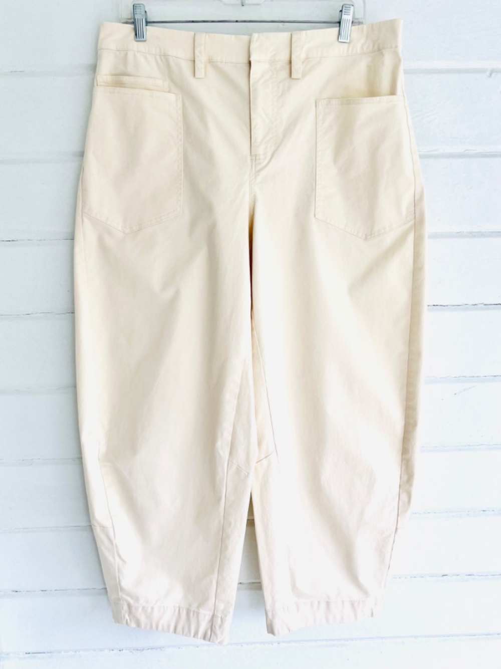 RUTI Slouchy Twill Barrel Pants in Ecru - 14 - Picture 3 of 14